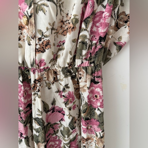 Vintage Jessica Floral Prairie Midi Dress Cottagecore Button Front Pockets - Picture 8 of 13